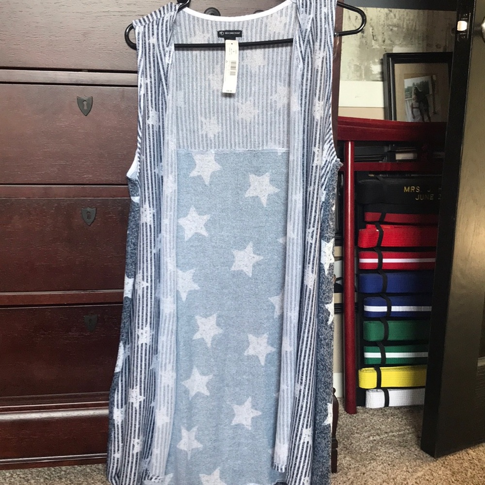 American Flag sleeveless knit wrap